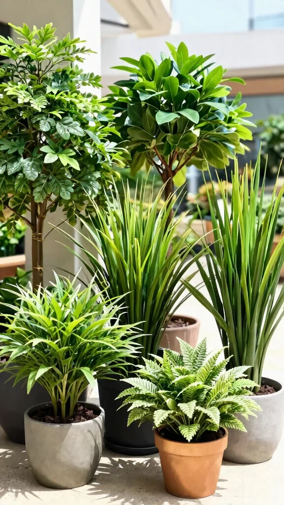 23 Unique Planter Designs That Will Elevate Your Outdoor Space Instantly! - 11. Low Maintenance Faux Planters 1