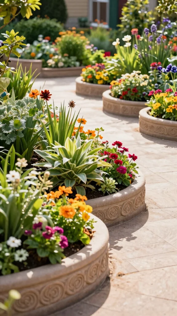 23 Unique Planter Designs That Will Elevate Your Outdoor Space Instantly! - 19. Decorative Garden Edging Planters 1