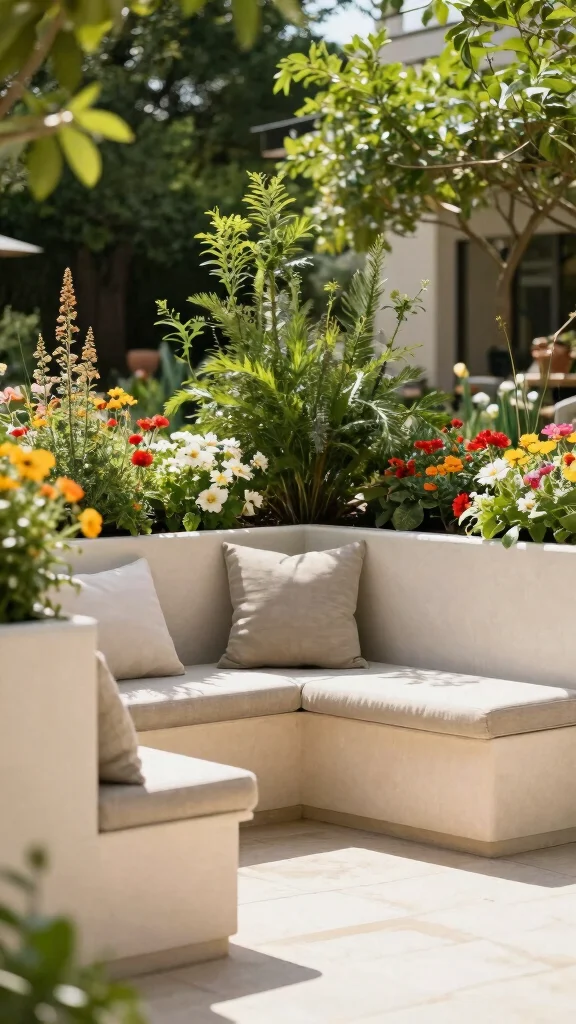 23 Unique Planter Designs That Will Elevate Your Outdoor Space Instantly! - 20. Planters with Built-in Seating 1