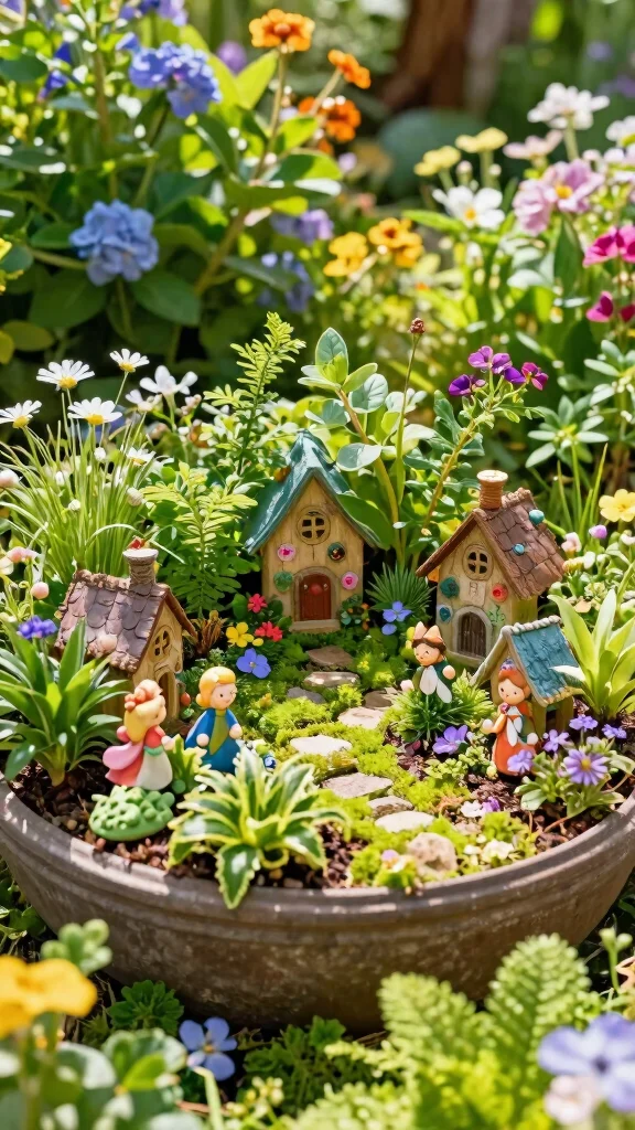 23 Unique Planter Designs That Will Elevate Your Outdoor Space Instantly! - 22. Whimsical Fairy Garden Planters 1
