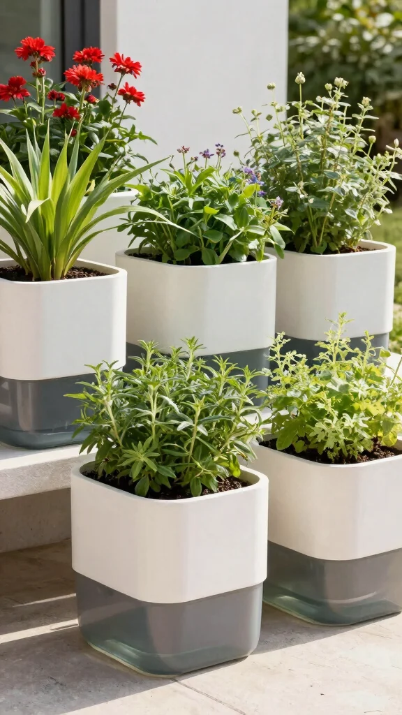 23 Unique Planter Designs That Will Elevate Your Outdoor Space Instantly! - 7. Self-Watering Planters 1