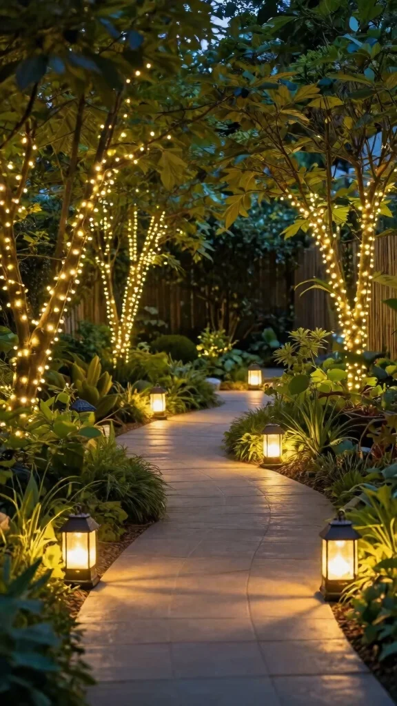 24 Creative Solutions for Shady Spots in Your Garden - 15. Outdoor Lighting 1