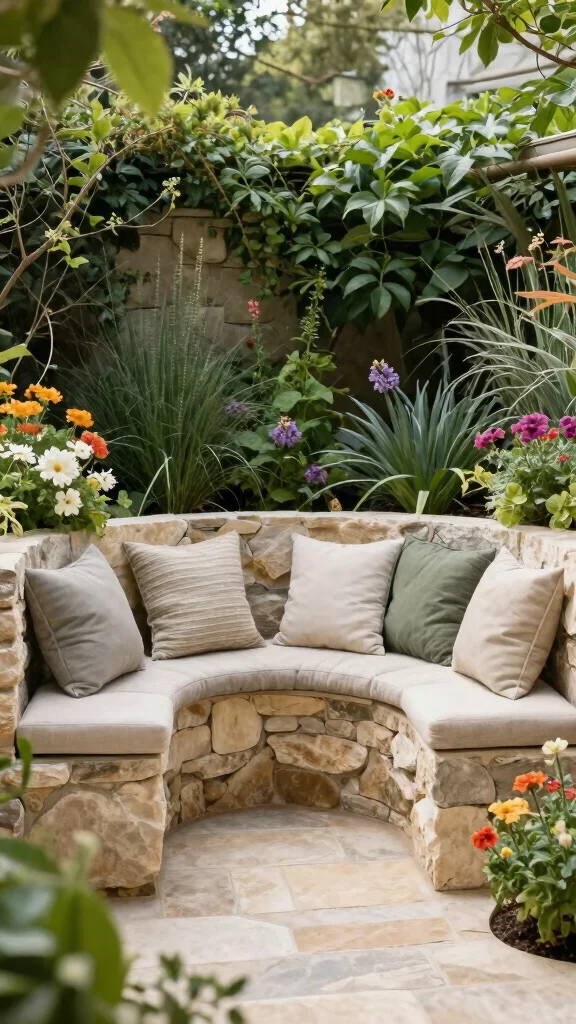 24 Creative Solutions for Shady Spots in Your Garden - 19. Garden Seating Walls 1