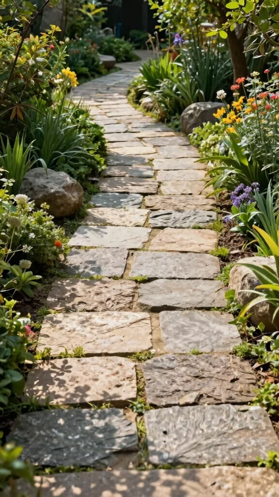24 Creative Solutions for Shady Spots in Your Garden - 7. Stone Paths for Texture 1