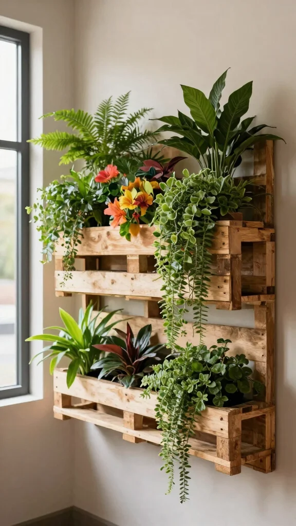 24 Eco-Friendly Decorative Planter Ideas That Are Good for the Earth! - 14. Stylish Pallet Wall Planters 1