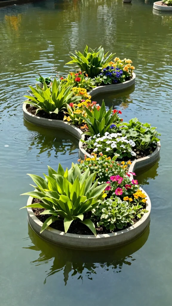 24 Eco-Friendly Decorative Planter Ideas That Are Good for the Earth! - 18. Floating Garden Planters 1