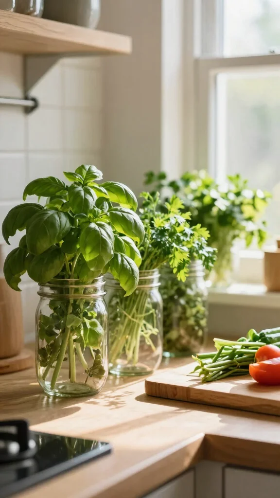 24 Eco-Friendly Decorative Planter Ideas That Are Good for the Earth! - 3. Mason Jar Herb Garden 1