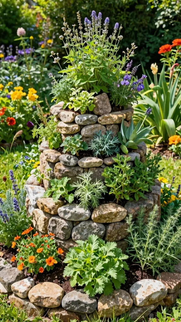 25 Budget-Friendly Outdoor Garden Decor Tips That Will Wow Your Neighbors! - 10. Create a Herb Spiral 1