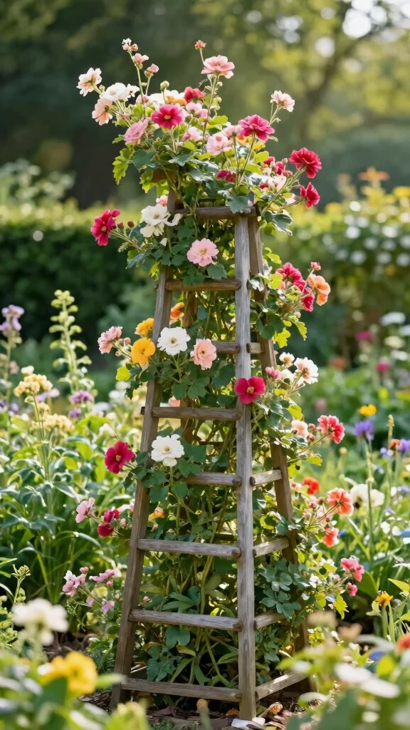 25 Budget-Friendly Outdoor Garden Decor Tips That Will Wow Your Neighbors! - 24. Build a Simple Trellis 1