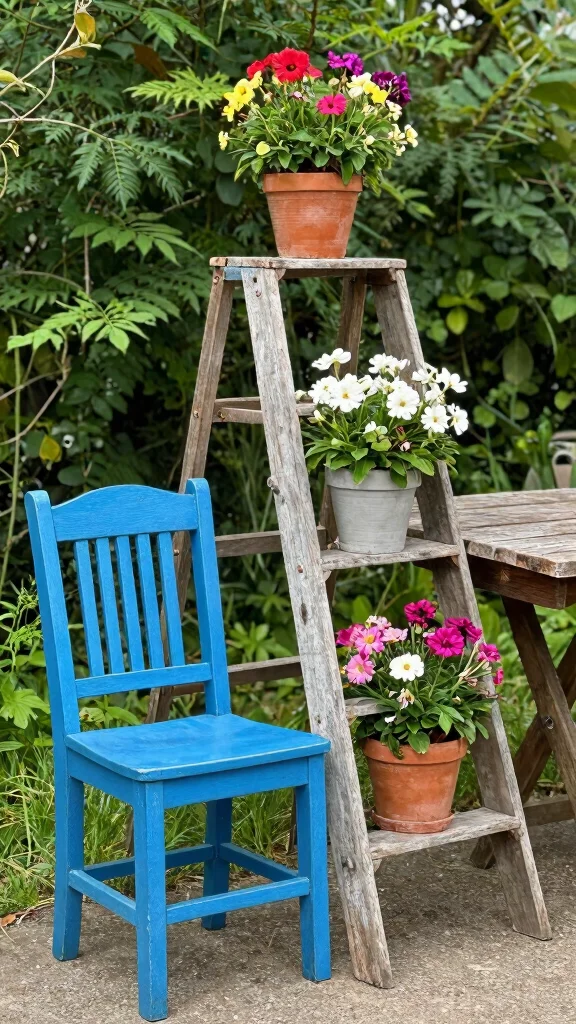 25 Budget-Friendly Outdoor Garden Decor Tips That Will Wow Your Neighbors! - 3. Reuse Old Furniture 1