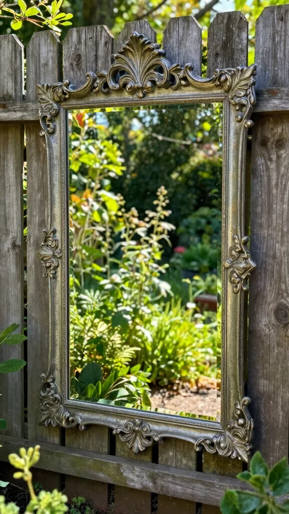 25 Budget-Friendly Outdoor Garden Decor Tips That Will Wow Your Neighbors! - 9. Use Mirrors for Illusion 1