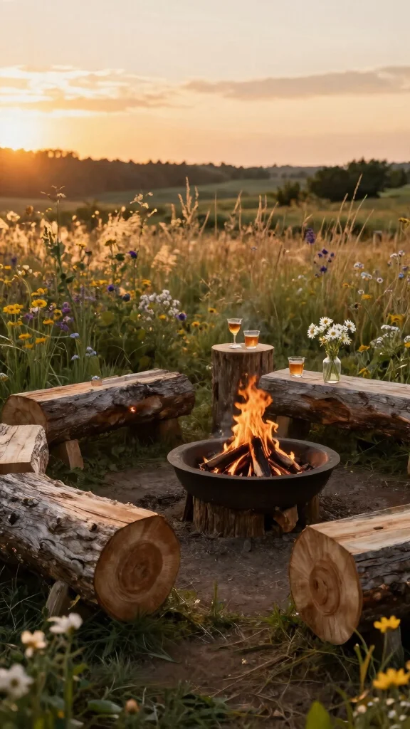 25 Cozy Garden Seating Inspirations for the Perfect Summer Retreat (Check Out #5!) - 2. Rustic Log Seating 1