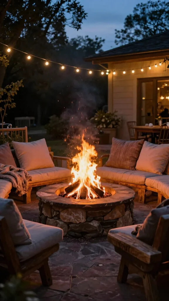 25 Cozy Garden Seating Inspirations for the Perfect Summer Retreat (Check Out #5!) - 9. Cozy Fire Pit Seating 1