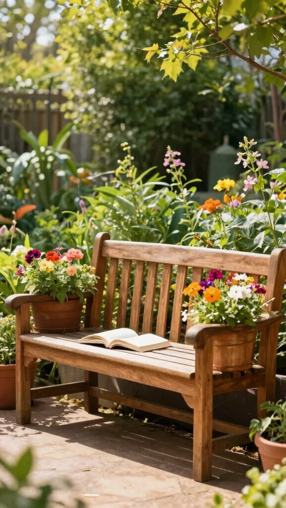 25 Easy DIY Full Sun Planters to Brighten Up Your Backyard Oasis! - 10. Wooden Bench Planter 1