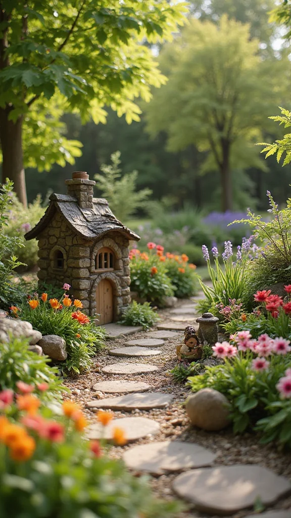 25 Easy DIY Full Sun Planters to Brighten Up Your Backyard Oasis! - 19. Themed Fairy Garden 1