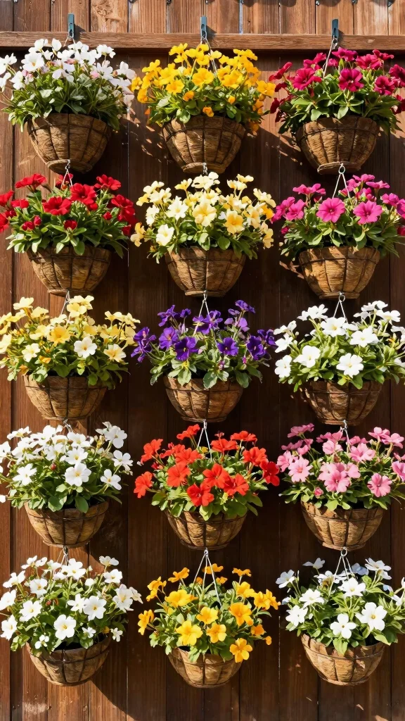 25 Easy DIY Full Sun Planters to Brighten Up Your Backyard Oasis! - 20. Hanging Basket Wall 1