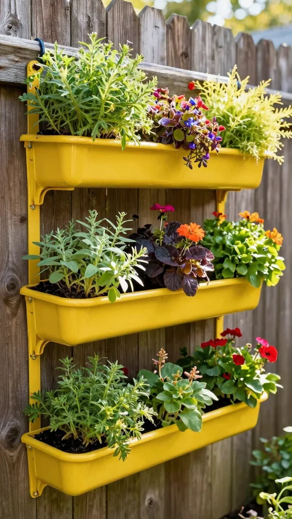25 Eco-Friendly Vertical Garden Projects Using Recycled Materials (Help the Planet with Style!) - 18. Rain Gutter Planters 1