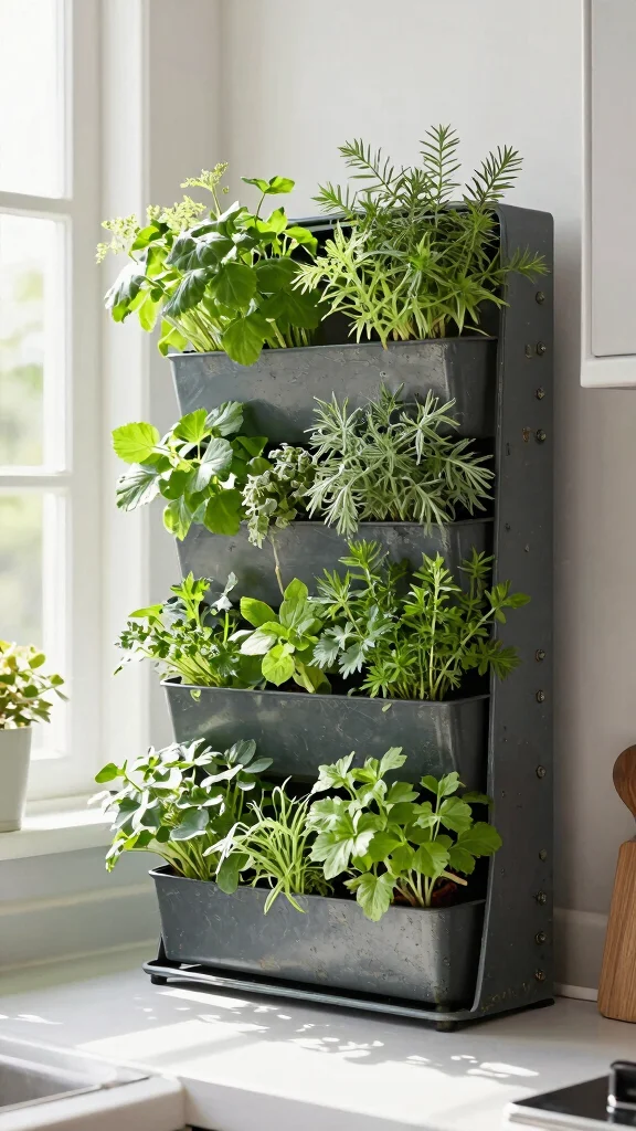 25 Eco-Friendly Vertical Garden Projects Using Recycled Materials (Help the Planet with Style!) - 22. Spice Rack Garden 1