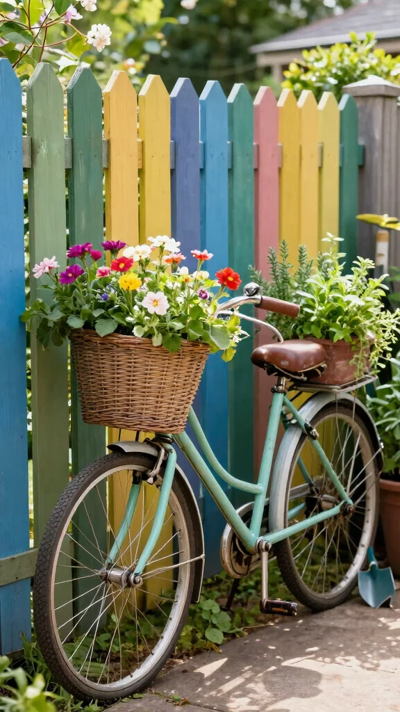25 Eco-Friendly Vertical Garden Projects Using Recycled Materials (Help the Planet with Style!) - 6. Bicycle Planter 1