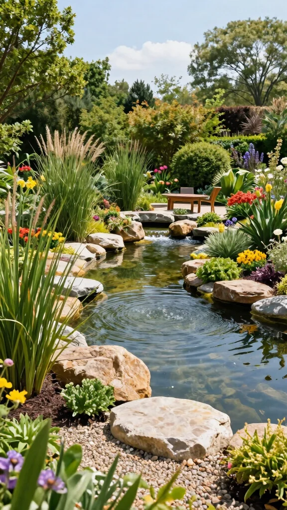 25 Erosion Control Garden Designs with Smart Drainage Solutions (You’ll Want to Copy #19!) - 17. Artistic Pond Gardens 1