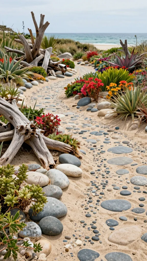 25 Erosion Control Garden Designs with Smart Drainage Solutions (You’ll Want to Copy #19!) - 18. Charming Beach-Inspired Gardens 1