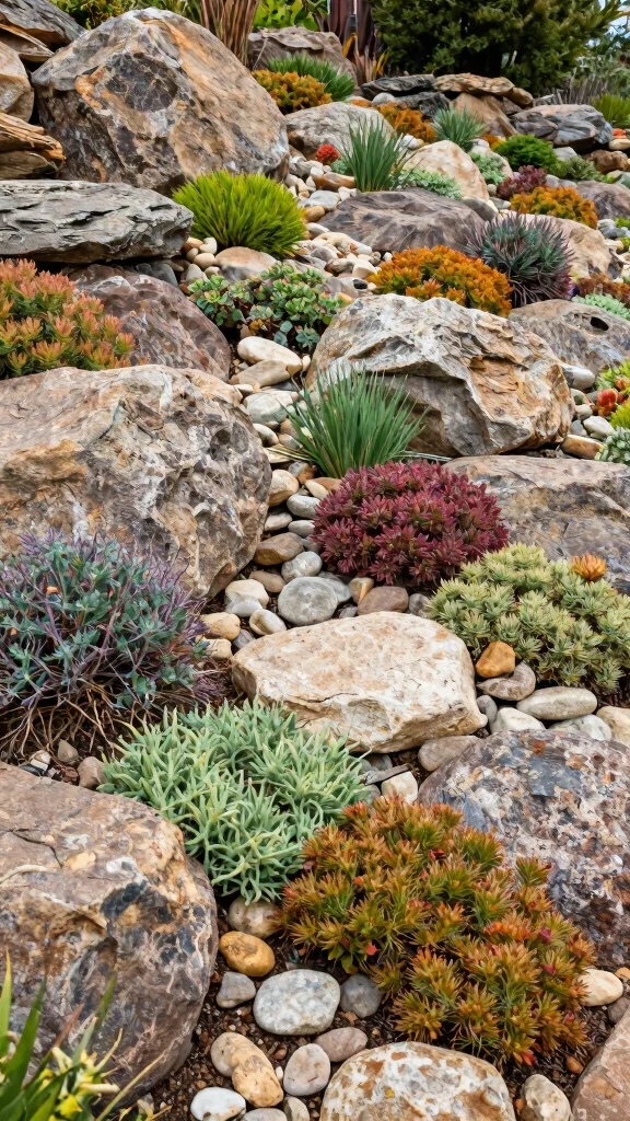 25 Erosion Control Garden Designs with Smart Drainage Solutions (You’ll Want to Copy #19!) - 7. Sloped Rock Gardens 1