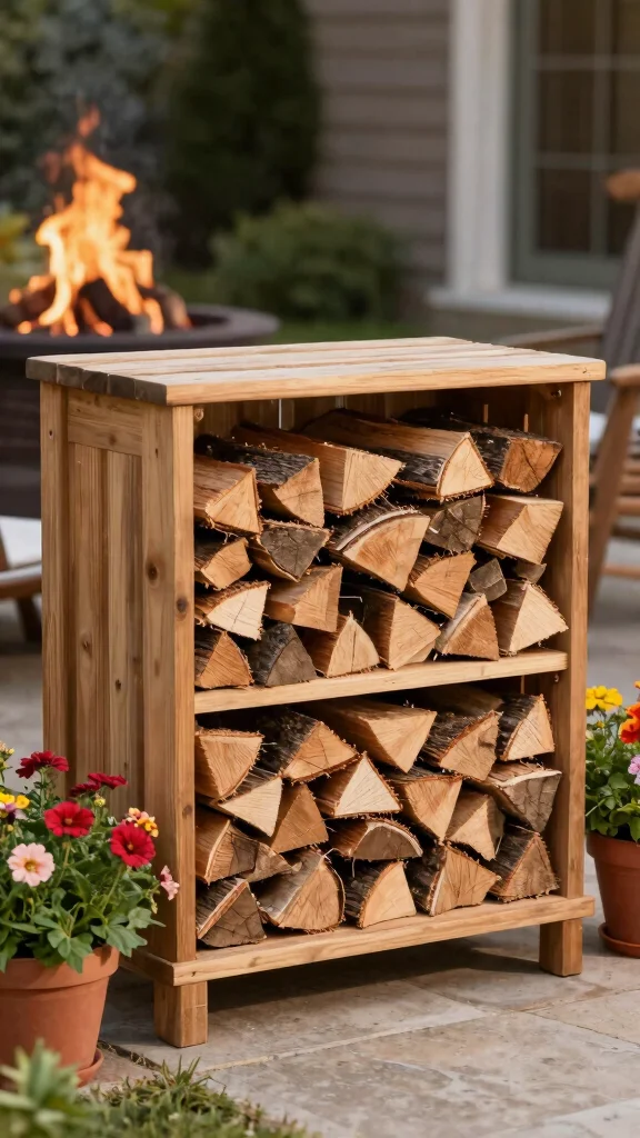 25 Inspiring Nancy Meyers Backyard Designs That Will Transform Your Outdoor Space! - 18. Cozy Firewood Storage 1