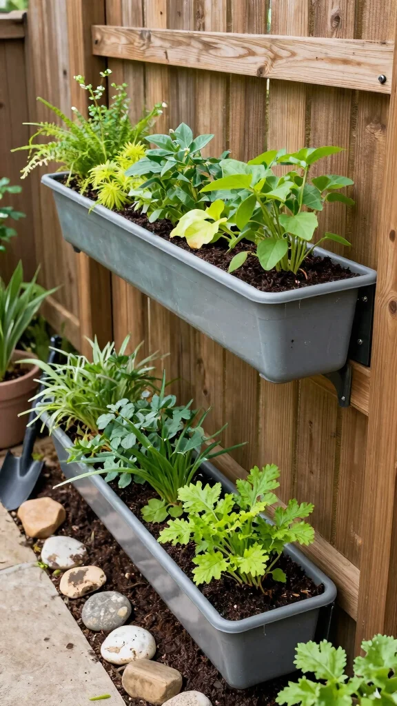 25 Space-Saving Vertical Gardening Ideas You Never Knew You Needed! - 11. Rain Gutter Gardens 1