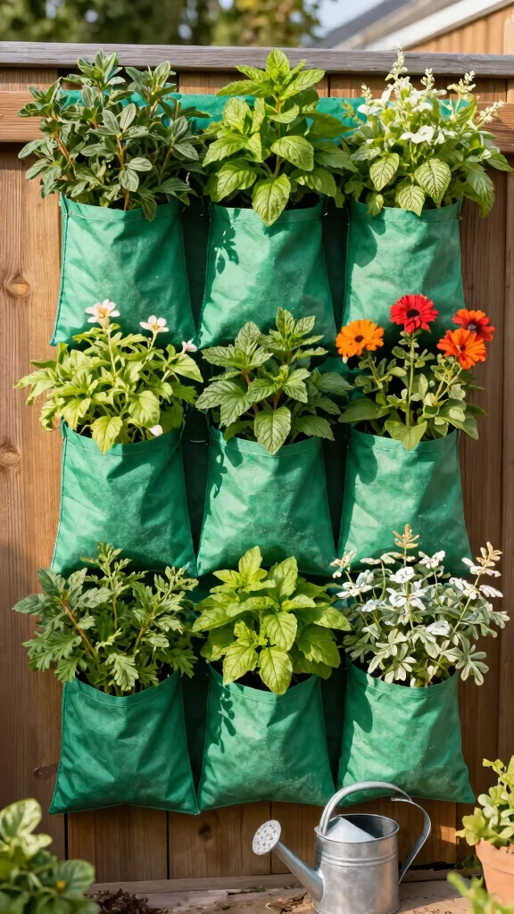 25 Space-Saving Vertical Gardening Ideas You Never Knew You Needed! - 13. Vertical Plant Bags 1