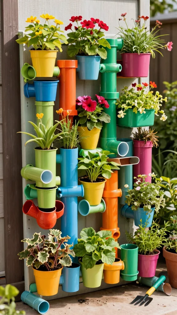 25 Space-Saving Vertical Gardening Ideas You Never Knew You Needed! - 17. DIY PVC Pipe Planters 1