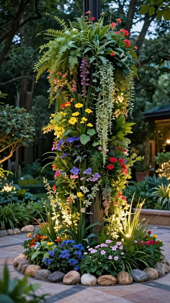 25 Space-Saving Vertical Gardening Ideas You Never Knew You Needed! - 18. Vertical Garden Columns 1