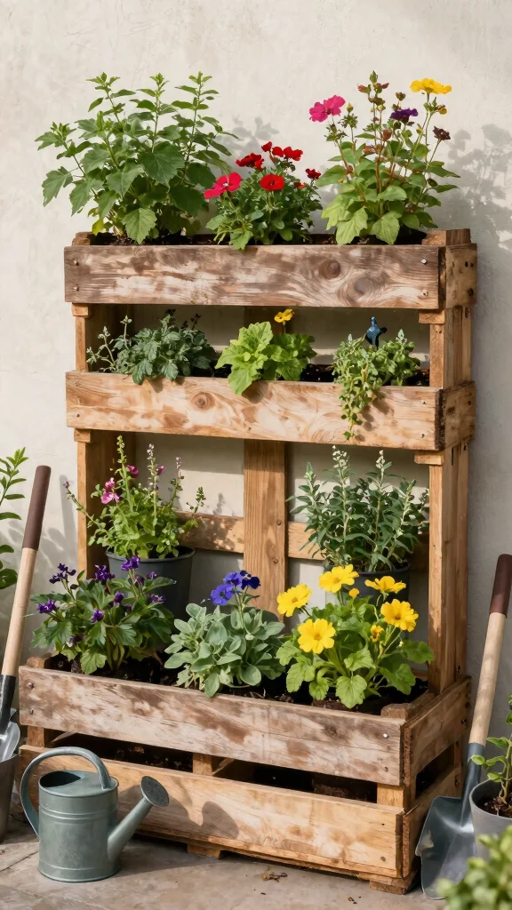25 Space-Saving Vertical Gardening Ideas You Never Knew You Needed! - 6. Recycled Pallet Gardens 1