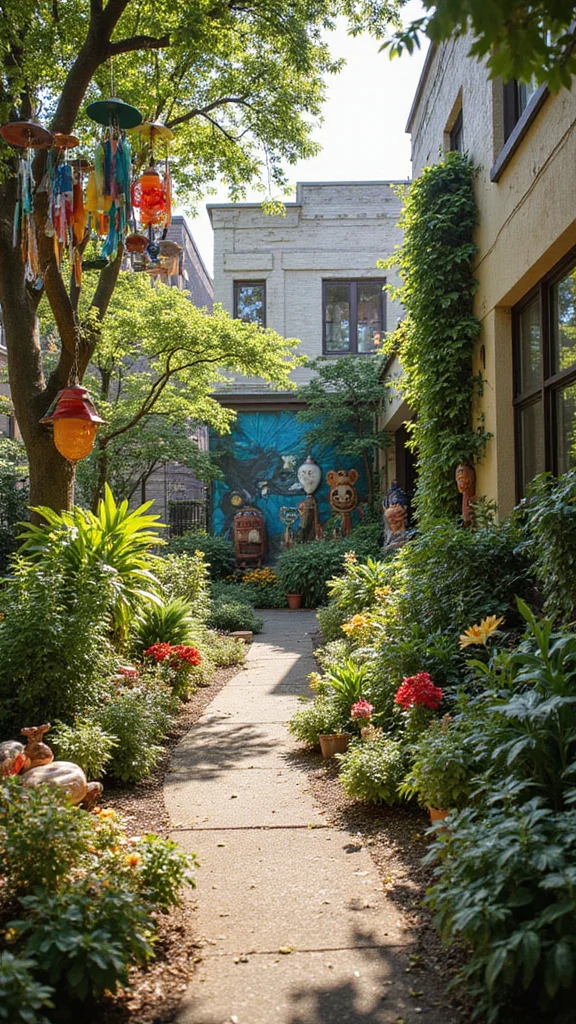 25 Urban Gardening Ideas That Will Maximize Your Space (Check Out #4!) - 17. Garden Art Installations 1