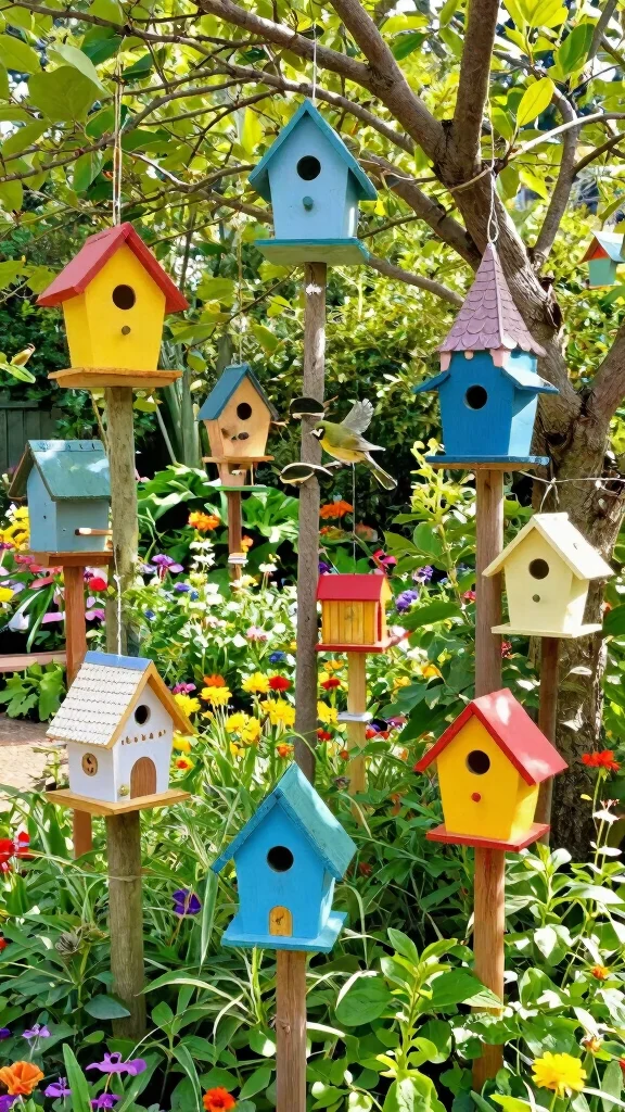 25 Whimsical Garden Decorations That Will Brighten Your Outdoor Space! - 5. Birdhouses with Flair 1