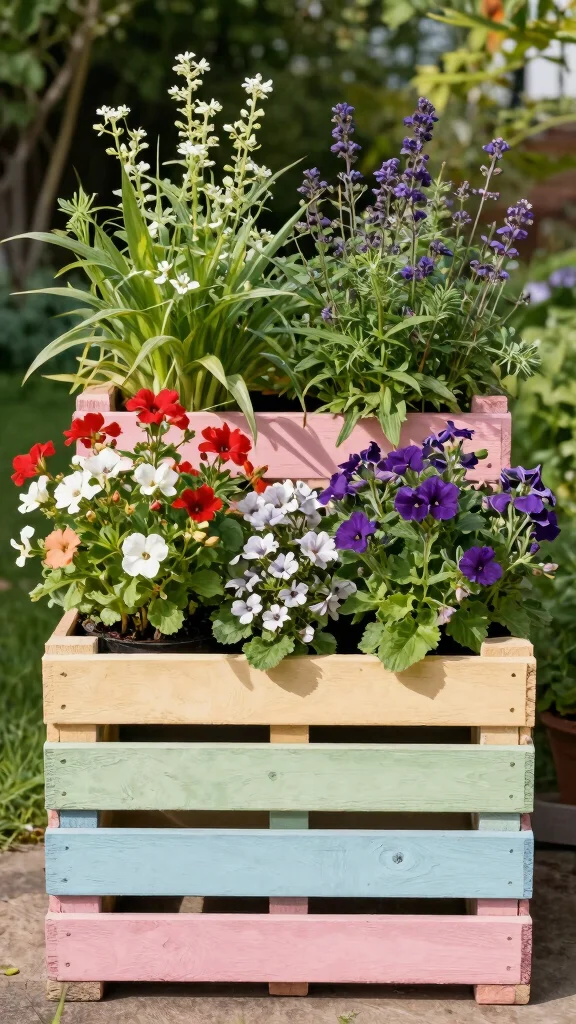27 DIY Landscape Projects for Small Spaces That Are Super Easy! - 21. Vertical Pallet Garden 1