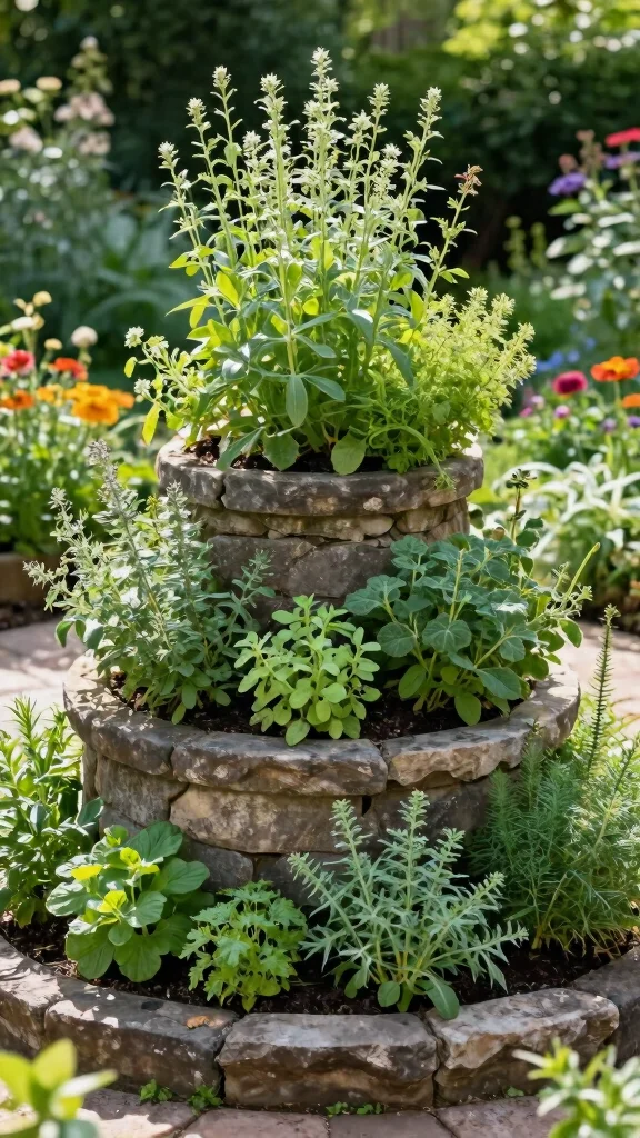 27 DIY Landscape Projects for Small Spaces That Are Super Easy! - 23. Herb Spiral Garden 1