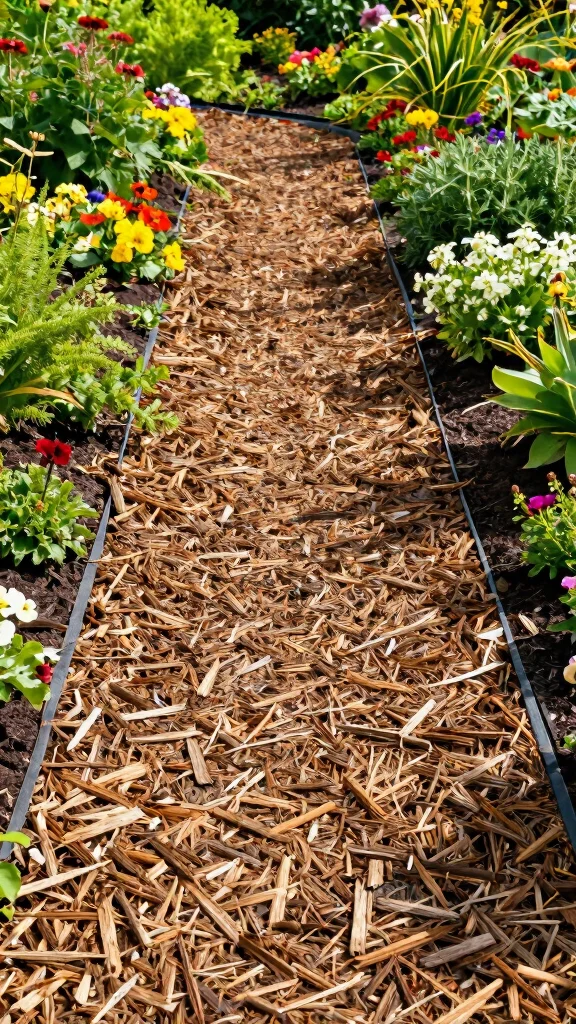 27 DIY Landscape Projects for Small Spaces That Are Super Easy! - 26. Create a Garden Path with Mulch 1