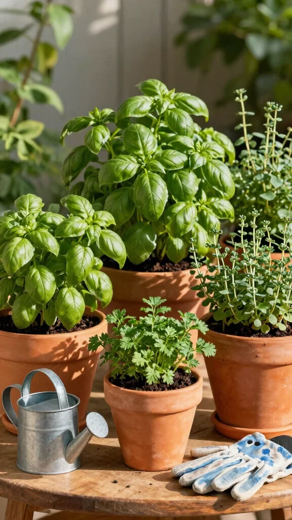 27 DIY Landscape Projects for Small Spaces That Are Super Easy! - 3. Container Herb Garden 1