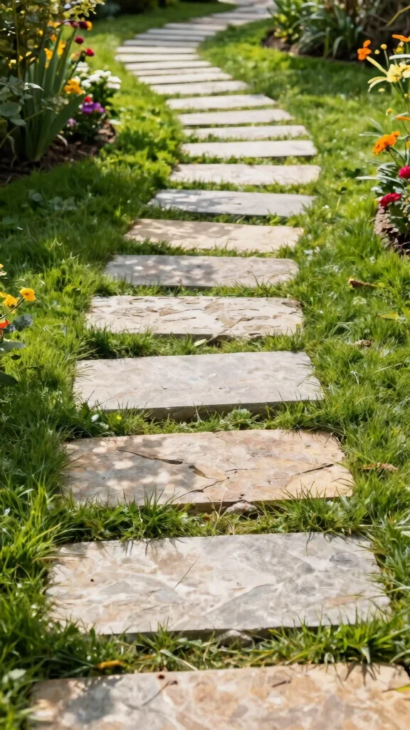 27 DIY Landscape Projects for Small Spaces That Are Super Easy! - 4. Patio Stone Pathway 1