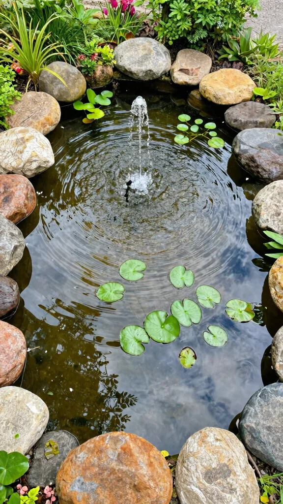 27 DIY Landscape Projects for Small Spaces That Are Super Easy! - 9. Mini Pond or Water Feature 1