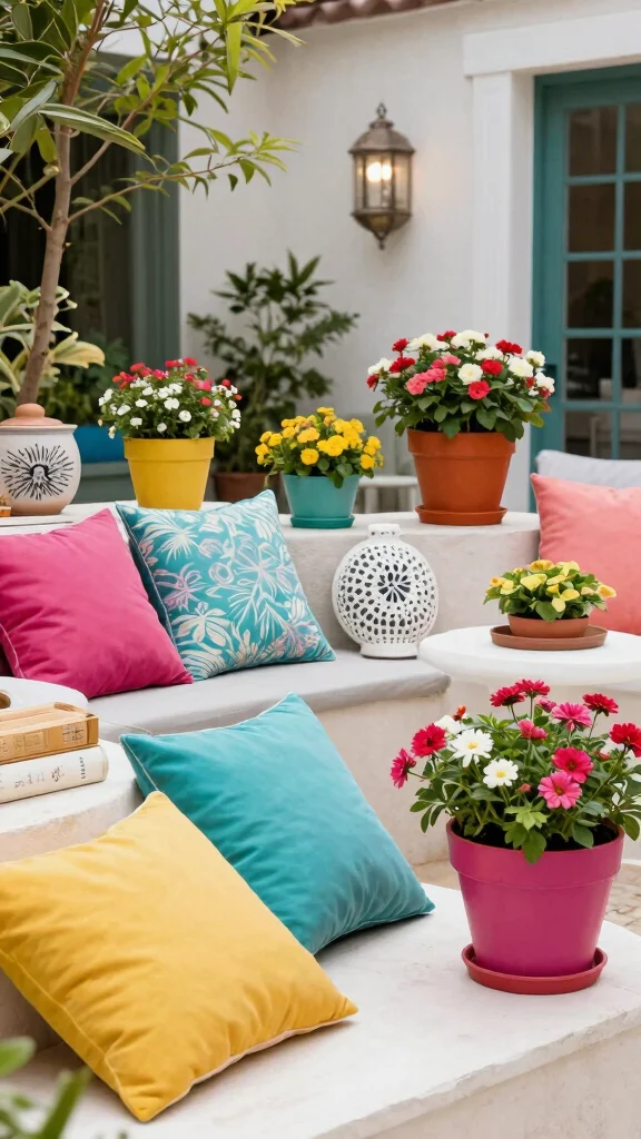 27 Seasonal Garden Furniture Tips That Will Keep Your Outdoor Space Inviting All Year Long! - 25. Refresh with Colorful Accents 1