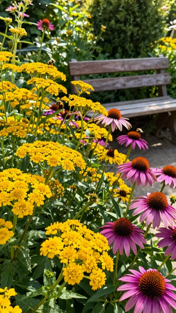27 Unique Perennial Flower Pairings That Will Spark Your Garden Creativity! - 15. Yarrow & Coneflower 1