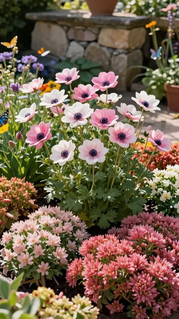 27 Unique Perennial Flower Pairings That Will Spark Your Garden Creativity! - 16. Anemone & Sedum 1