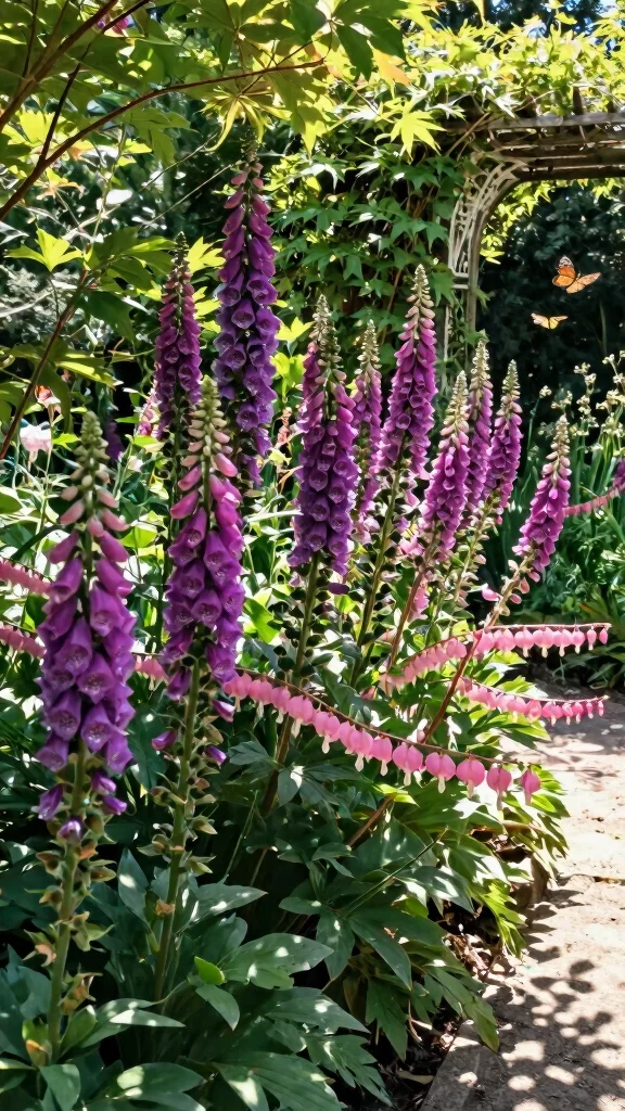 27 Unique Perennial Flower Pairings That Will Spark Your Garden Creativity! - 9. Foxglove & Bleeding Heart 1