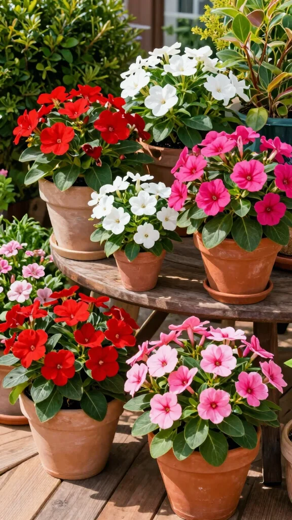 9 Modern Easy-Care Landscaping Container Garden Ideas You Won't Believe! - 2. Colorful Impatiens for a Pop of Color 1