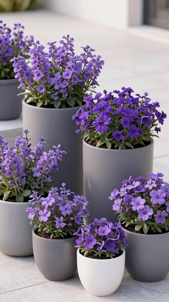 9 Modern Easy-Care Landscaping Container Garden Ideas You Won't Believe! - 4. Monochromatic Masterpieces for a Sleek Look 1
