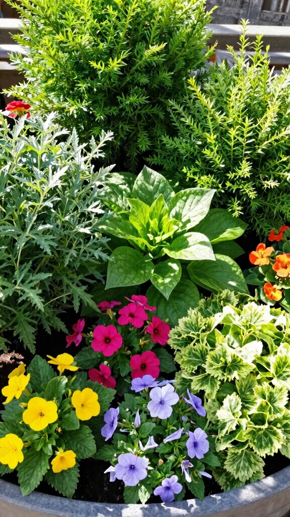  Beginner-Friendly Container Flower Gardening Tips for a Gorgeous Garden! - 11. Incorporate Foliage Plants 1