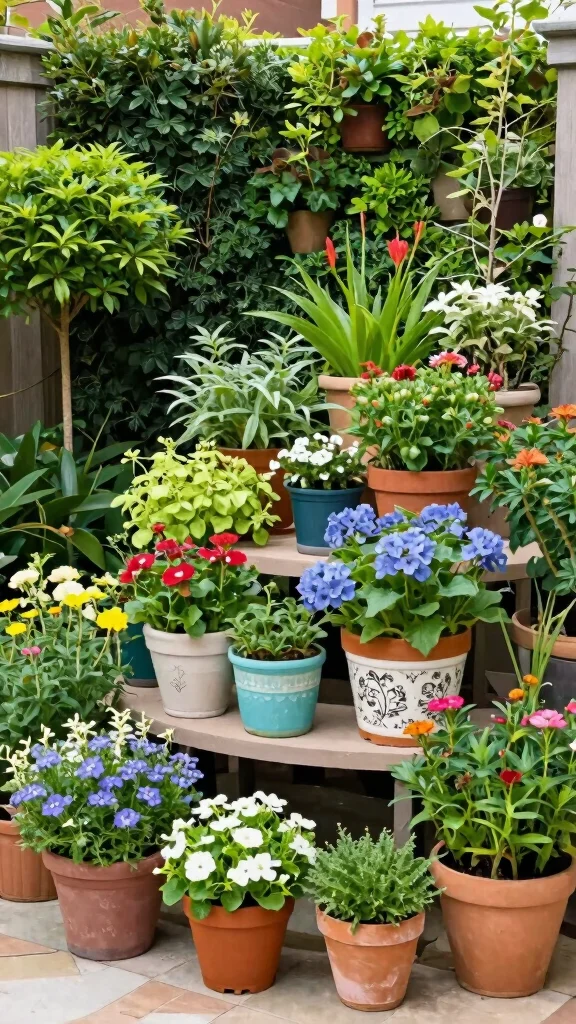 Cozy Outdoor Spaces That Celebrate Every Season in Style! - 10. Vibrant Patio Garden 1