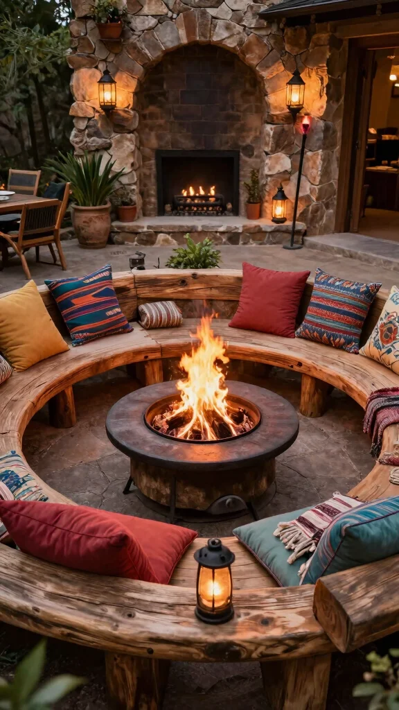 Cozy Outdoor Spaces That Celebrate Every Season in Style! - 2. Rustic Fire Pit Lounge 1