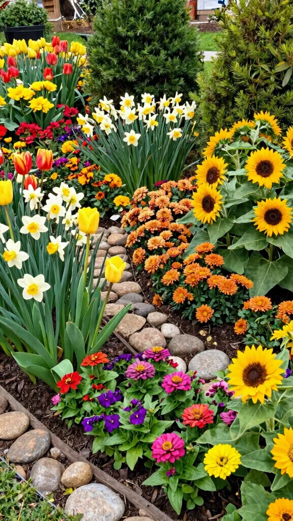 Cozy Outdoor Spaces That Celebrate Every Season in Style! - 4. Seasonal Flower Beds 1